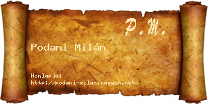 Podani Milán névjegykártya